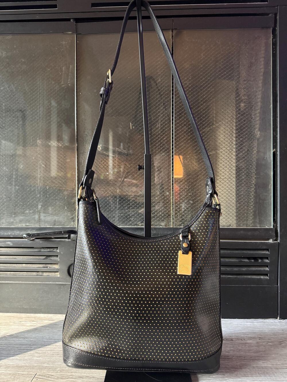 Dooney & Bourke Cabriolet Leather Hobo Handbag, Made in USA black leather purse